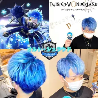 ショート カラー メンズ 推しカラー💫 ブリーチ💫若菜覚のヘアスタイル