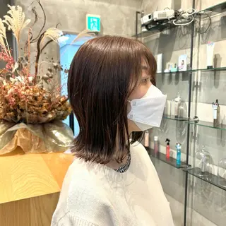 ミディアム ボブ・レイヤー 田中 励也のヘアスタイル