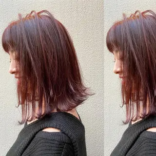 ミディアム カラー ツキノキ ミナのヘアスタイル