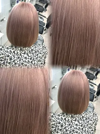 ミディアム カラー 🫧ミルクティー ブリーチRIKU🫧のヘアスタイル