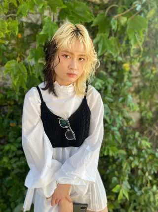 ミディアム カラー ヘアアレンジ BONIA by HEADLIGHT 大阪梅田店【ボニア バイ ヘッドライト】所属・綾/似合わせcut うめだの隠れ家サロンのヘアスタイル