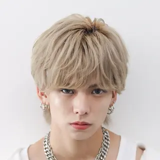 ミディアム カラー パーマ メンズ シースルーマッシュ/ メンズ/KYOHEIのヘアスタイル