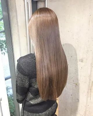 ロング カラー パーマ ヘアアレンジ メンズ キッズ ネイル マツエク・マツパ 韓国風×透明感カラー 髪質改善オタベシンヤのヘアスタイル