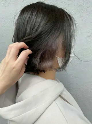 カラー ミディアム ブリーチなしWカラー /酸性ストレート河本のヘアスタイル