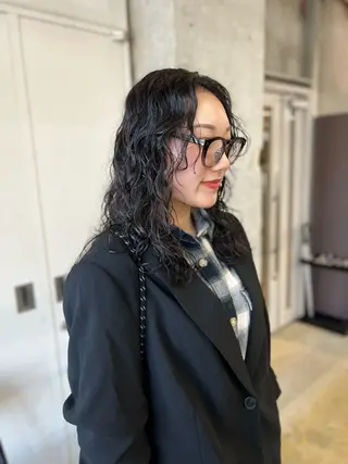 セミロング パーマ 水野 雪 /パーマ/暖色カラーのヘアスタイル