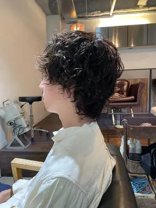 ミディアム パーマ メンズ メンズヘア/レイヤー /ボブ山内春輝のヘアスタイル