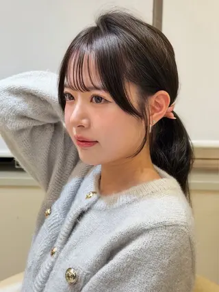 ロング 顔周り/前髪/ 髪質改善/おばかんのヘアスタイル