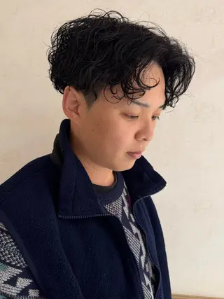 ショート パーマ メンズ フェザー/ニュアンス パーマ/ryutoのヘアスタイル