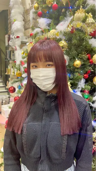 ミディアム 暖色カラー/レイヤー カット/Yunaのヘアスタイル