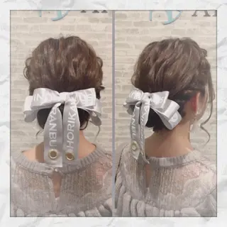 セミロング ヘアアレンジ ヘアセット/着付け 𓇼 松本 夏美𓇼のヘアスタイル