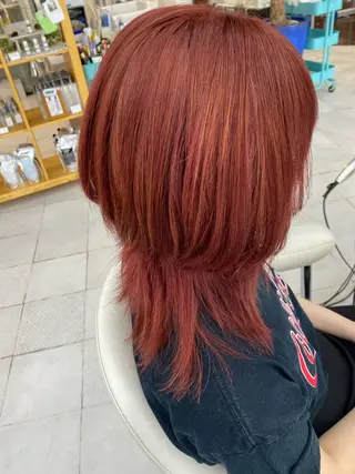 セミロング 白髪ぼかしハイライト めさきすずなのヘアスタイル