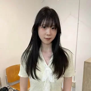 ロング カラー 清水愛果/オリーブ カラー/透明感カラーのヘアスタイル
