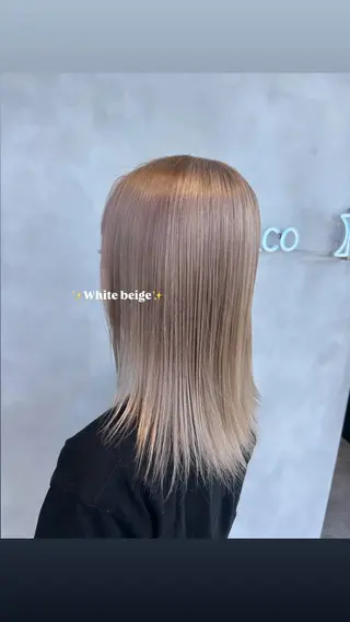 セミロング カラー 茅ヶ崎/ハイトーン/ Ramuのヘアスタイル