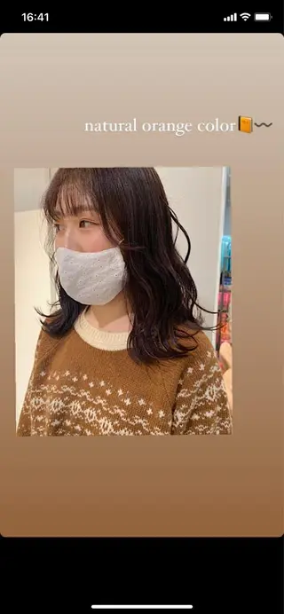 ミディアム カラー AO所属・RISAKO 艶髪モテヘア🎀府中のヘアスタイル