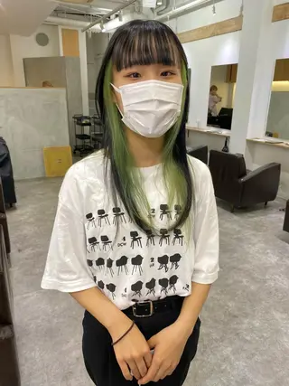 ロング カラー 森貴裕/ベージュ/ パーマ/オリーブのヘアスタイル