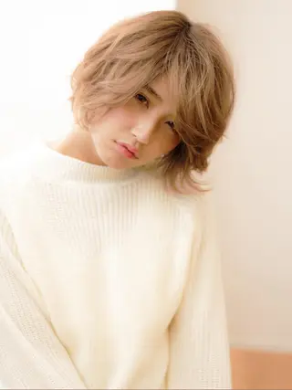 ショート カラー パーマ VIVIE【ヴィヴィ】所属・髪質改善/韓国風 レイヤー/田村祐樹のヘアスタイル