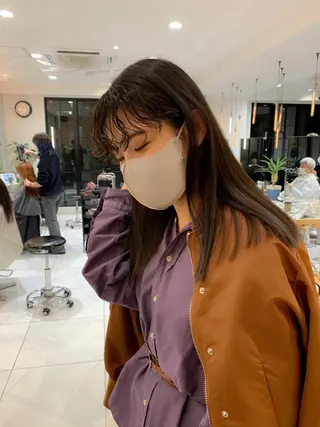 セミロング カラー パーマ TENELE所属・チバ タクミのヘアスタイル