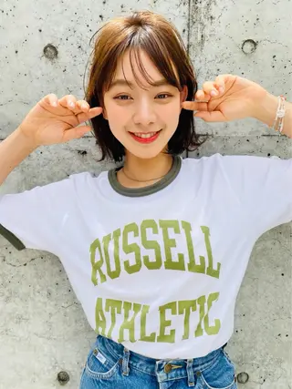 ショート カラー ヘアアレンジ メンズ アイブロウ 南堀江 möwen ( メーヴェ )所属・mowen RUIのヘアスタイル