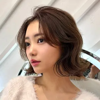 ショート カラー 山崎/ボブ縮毛矯正 レイヤー髪質改善のヘアスタイル