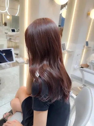 ミディアム カラー 新宿/韓国風レイヤー 髪質改善/渋谷直樹のヘアスタイル