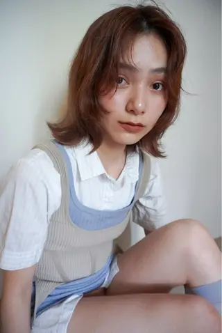 ミディアム カラー yew所属・名古屋カラーモデル/ 暖色カラー/リカのヘアスタイル