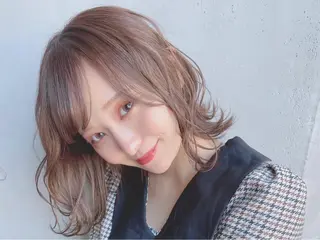 ミディアム カラー パーマ ヘアアレンジ 【公式】amble luxe池袋東口🩷のヘアスタイル