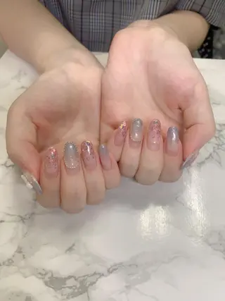 ネイル はな💎ネイル ワンホン、長さ出しのネイルデザイン