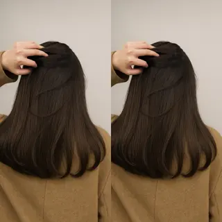 セミロング カラー 小顔矯正/レイヤー 透明感カラー✨生真のヘアスタイル