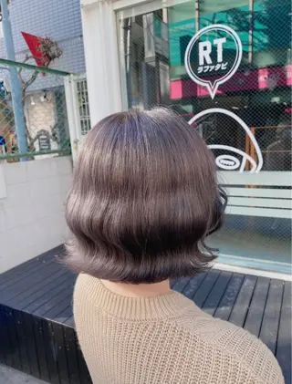 ミディアム カラー ヘアアレンジ 透明感/ 艶ハイトーン/梨桜のヘアスタイル