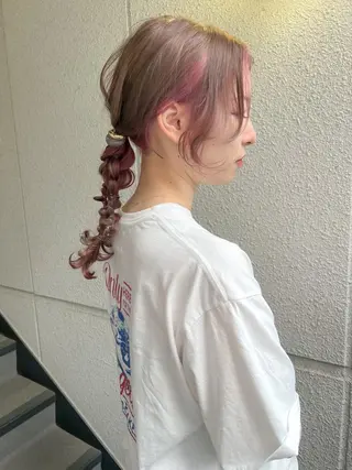 セミロング カラー ヘアアレンジ カラーパティシエ facce🌼ikoのヘアスタイル