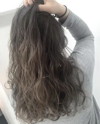 セミロング カラー パーマ ヘアアレンジ LAS 代表 ナガカワ コウヘイのヘアスタイル