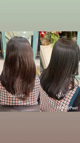 セミロング カラー 大人女性ぼかし メンズ強化🦙平作のヘアスタイル