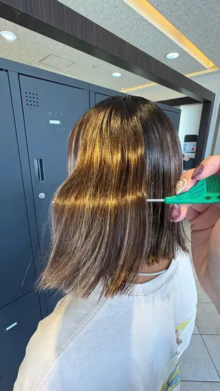 パーマ うる艶&縮毛矯正 ⟡.·小林理菜⟡.·のヘアスタイル