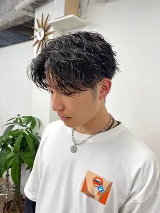 ショート カラー パーマ ヘアアレンジ メンズ 💎髪質改善特化💎 RUITOのヘアスタイル