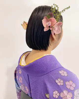 ミディアム カラー ヘアアレンジ 💖美髪矯正💖 辻未侑のヘアスタイル