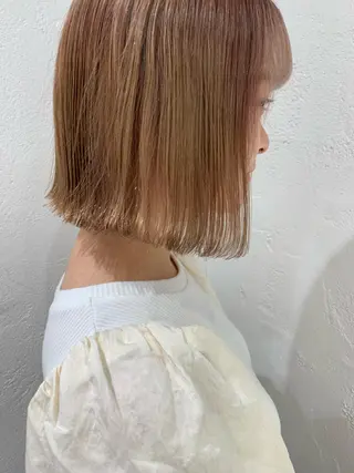 ミディアム カラー ヘアアレンジ 🫧透明感カラー/ ボブ/小笠原汐海🪽のヘアスタイル