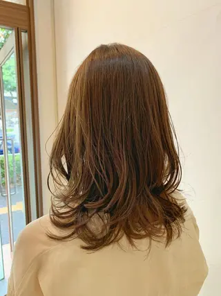 ミディアム カラー 似合わせカットカラー ♡佐藤捺美のヘアスタイル