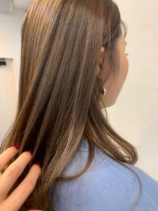 セミロング カラー まろやかカラー🤎 みなとまほのヘアスタイル