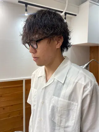 パーマ メンズ レイヤーボブ/ 艶カラー/サナ🌼のヘアスタイル