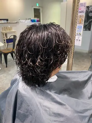 パーマ メンズ パーマ特化/フェザー パーマシャドウ/真生のヘアスタイル