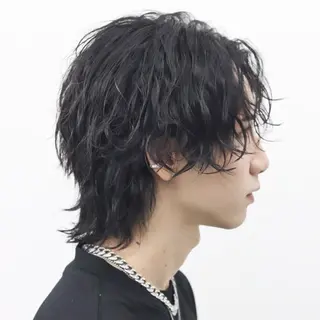 ミディアム カラー パーマ メンズ シースルーマッシュ/ メンズ/KYOHEIのヘアスタイル