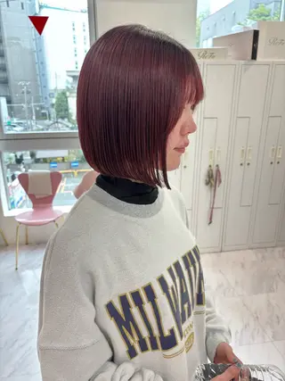 ショート カラー SAYAKA 🍒／ボブ／暖色のヘアスタイル
