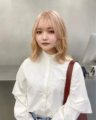 ミディアム カラー yuna/ボブカット /ハイトーンカラーのヘアスタイル