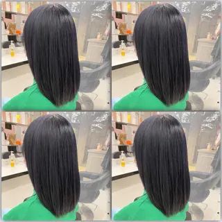 セミロング カラー ダブルカラー 韓国ヘアKYONのヘアスタイル