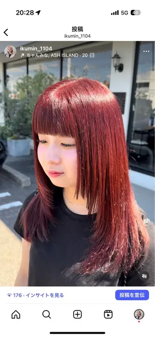 ミディアム カラー 今岡 育美のヘアスタイル