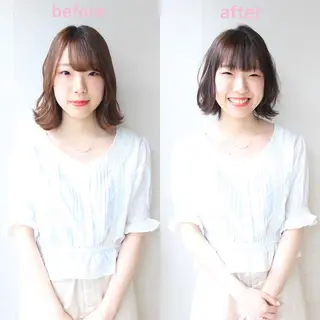 ミディアム 河野 薫のヘアスタイル