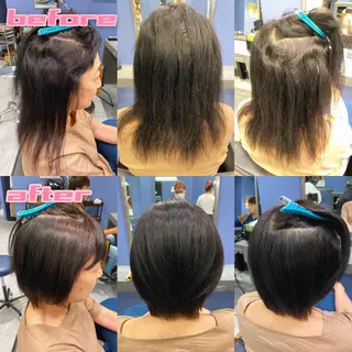 ショート パーマ ブリーチ縮毛矯正/ デサキ ショウヘイのヘアスタイル