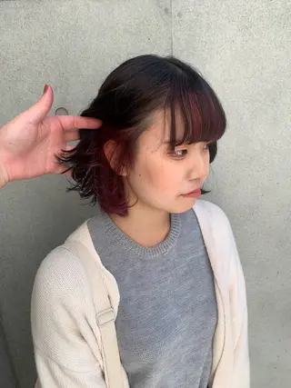 ミディアム カラー ルーツカラー/ デザインカラー/井川のヘアスタイル