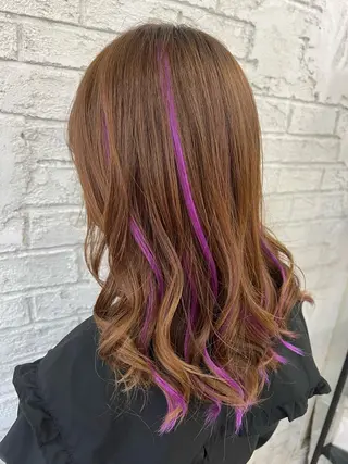 セミロング エクステ＆艶カラー 🎀YURINA🎀のヘアスタイル