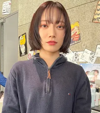 ショート ボブ/ショートボブ/ 岡山駅/別曽遥也のヘアスタイル